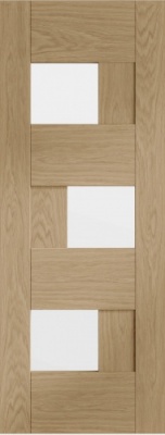 Internal Pre-Finished Oak Perugia Clear Glazed Door